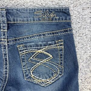 Silver Jeans Womens 26 Frances Capri Low Rise Denim Stretch Big Stitch Cuffed